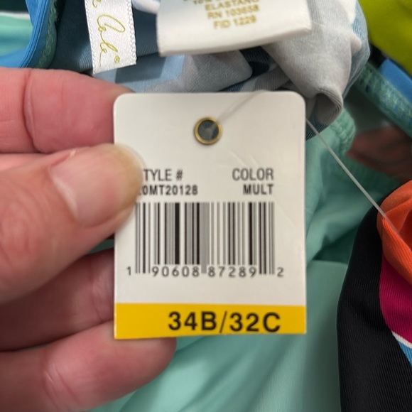 Anne Cole Multicolor Underwire Twist Front Swimsuit Tankini Top 34B/32C NWT - Picture 7 of 7